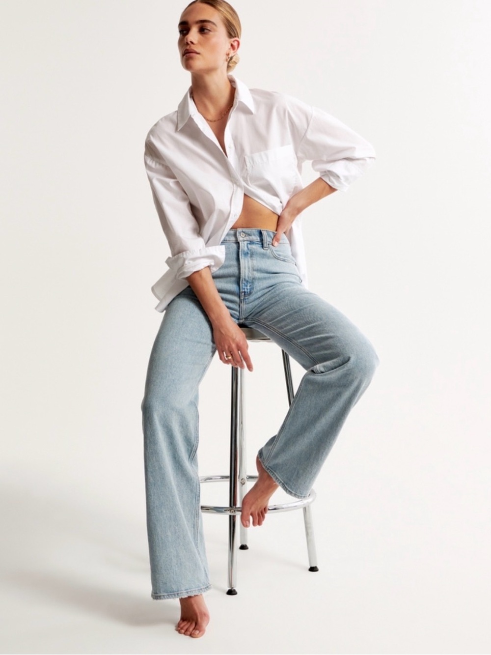 A&F The 90s Relaxed Jeans High Rise Size 0 Curve Love
